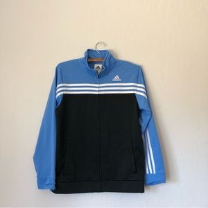 Adidas Track Jacket Youth Boys Black Blue White